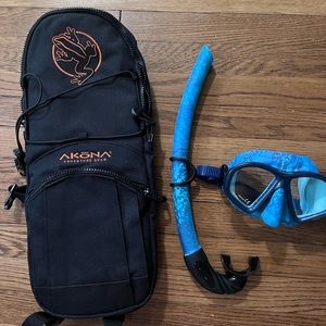 XS Scuba mask + snorkel + backpack